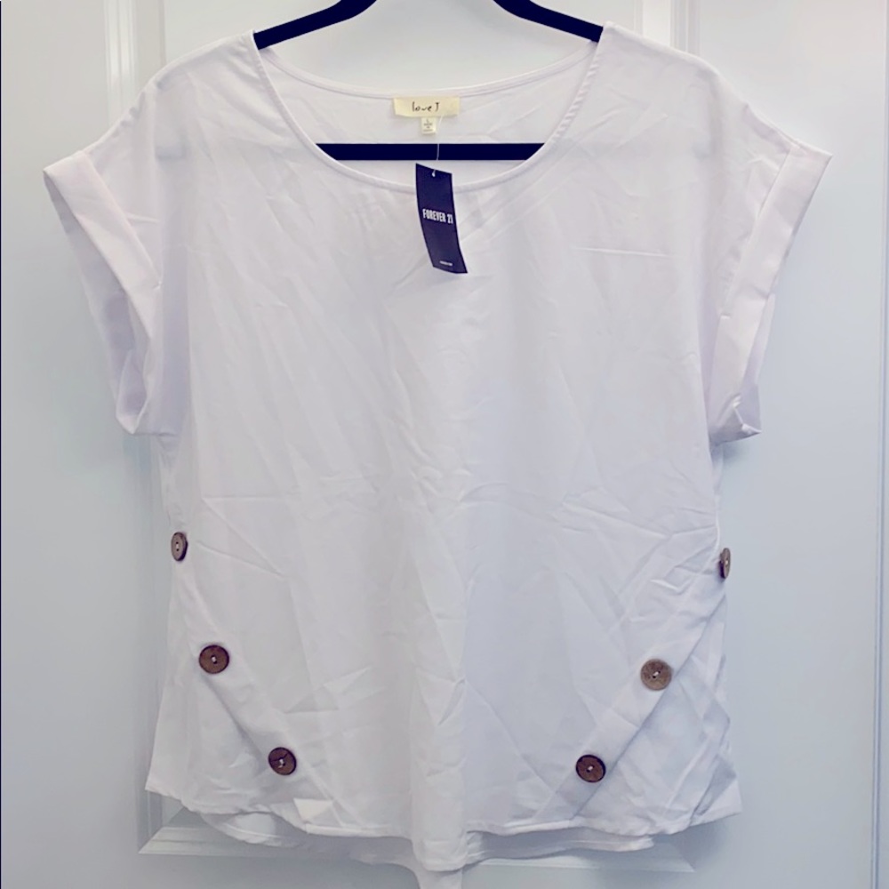 NWT Forever 21 White Cap Sleeve Top